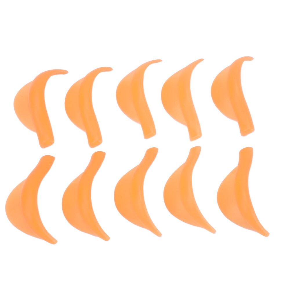 5 Pairs Eyelash Curling Shields 5 Sizes Reusable Perm Rods Orange