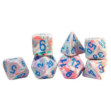 Chessex Manufacturing CHX22544 Mega Hedrals - Festive Pop Dice Set - Art & Blue - Set of 7