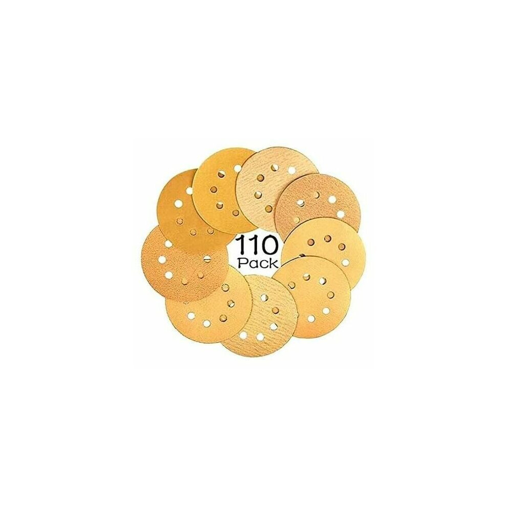 Aluminum Oxide Abrasive Sanding Discs, Antistatic Sanding Discs With Pre-Punched Hole Design For Efficient Dust Collection In Your Workshop, Yellow 9340959565580