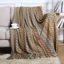 Bohemian Style Blanket, Knitted with Tassels, All Seasons Soft Cozy Lightweight, Quality Assurance & Easy Care, Generous Size, Perfect for Couch,