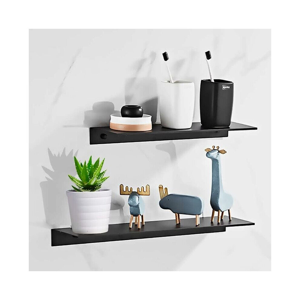 Sophisticated Floating Shelves, Made In Usa Craftsmanship, Space Aluminum Construction Ensures Style & Strength For Every Room (Black) 9173940307520