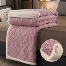 Luxury Appearance Sherpa Throw Blanket, Breathable Neat Stitching Microfiber Knitted Blanket for Extra Soft Warmth, Ideal Gift for Home Decor (Purple