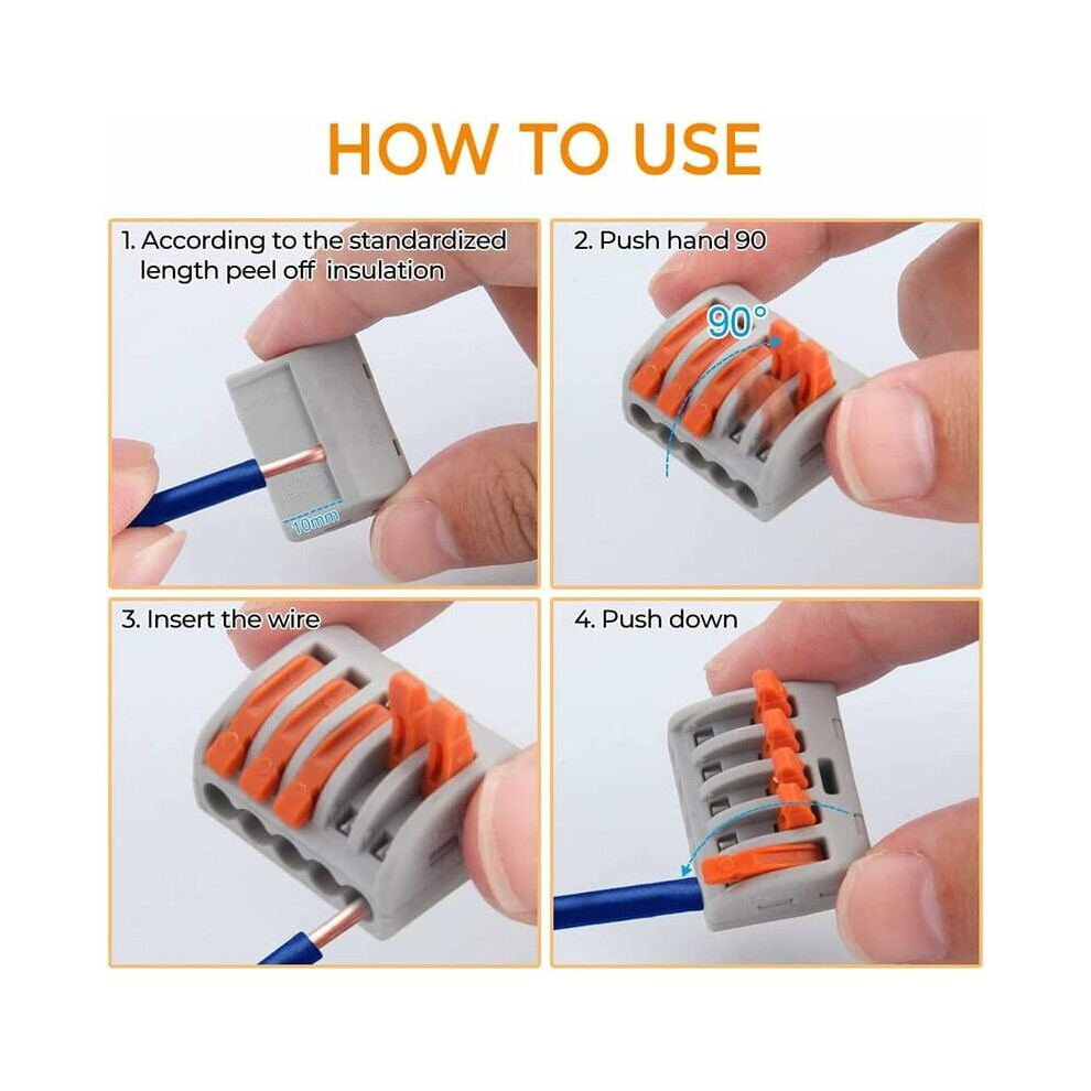 Professional Lever Wire Connectors Kit, Quick Disconnect For Flexible Copper Wires, Flame Retardant Insulation Ensures Safety In Any Electrical 9169997165824