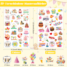 Adesivi di buon compleanno, design unico per la decorazione dell'aula, design adorabile, colori vivaci, impatto decorativo, articoli di compleanno