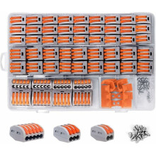 Conectores universales de conexión rápida Plug and Play para cableado eléctrico seguro, 120 unidades, material aislante ignífugo, conector de