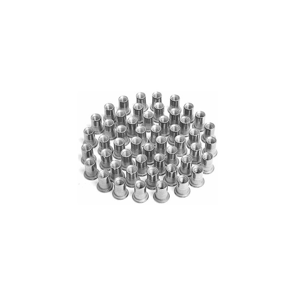 Flat Head Threaded Insert Rivnut, Stainless Steel Ensures Reliable Mounting On Steel, Plastic, Fiberglass, And Wood, Anti-Slip Functionality Offers 9340959567423