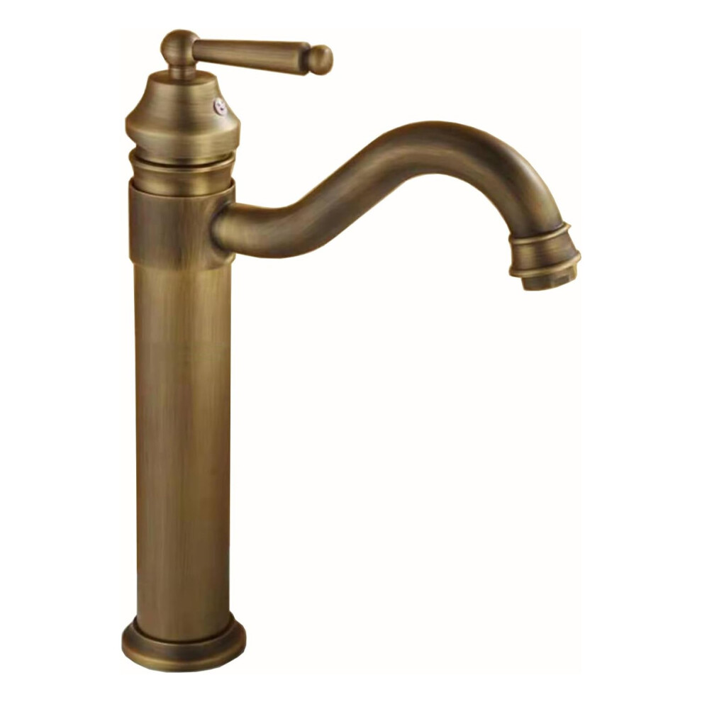 Elegant Antique Copper Basin Faucet, Hot And Cold Water Single Handle Control With Honeycomb Aerator For Water Saving, Drip-Free Operation Ensured By 9340959453535