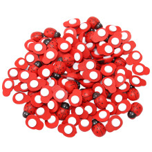 100 Pieces Wooden Ladybug Stickers Self Adhesive for Kids DIY Wall Art