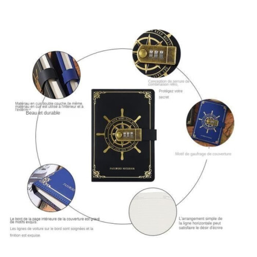 Diary - Secret Notebook - PU Leather Notepad for Office, with Gift Box and Pen 2