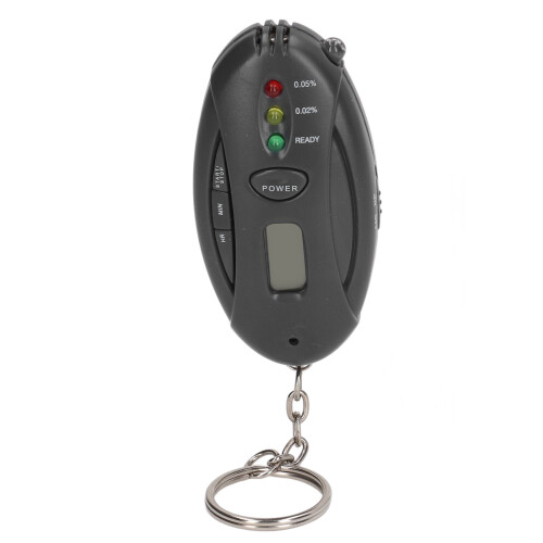 Keychain Breathalyzer Tester Advanced Semiconductor Oxide Sensor Rapid Alcohol Detection LCD Screen With Visual And Audible Feedback Compact Auto