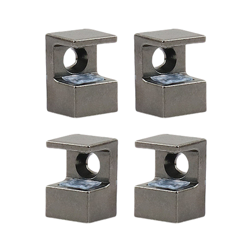 Pack Of 4 Sturdy Zinc Alloy Glass Brackets Adjustable-Black Gun 7732000570353