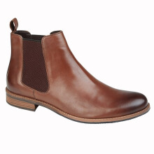 (12 UK, Brown) Roamers Mens Leather Gusset Boots