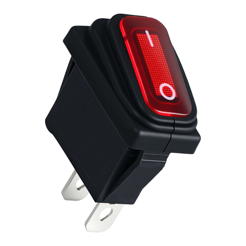 Rectangular Waterproof Rocker Switches 250V 15A Mini Rocker- Red 7732000568053