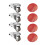 4pcs Small Swivels Casters Strong Adhesive Rollers-Brown 1