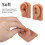 Reusable Silicone Left & Right Dark Skin Tone Piercing Practice Ears, 7.5x5cm 4