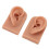 Reusable Silicone Left & Right Dark Skin Tone Piercing Practice Ears, 7.5x5cm 14