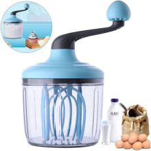 Efficient Hand Crank Blender, Large Capacity Egg Whisk With Ergonomic Handle And Non-Slip Base, Ideal For Preparing Pancake Mix And Milkshakes