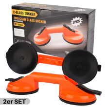 Heavy Duty Lifter Vacuum Suction Cup For Nonporous Surfaces, Double Cups Hand-held Robust Impact-resistant Non-slip Texture 100kg (2 Packs)