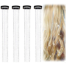 Accessoires pour cheveux scintillants, pinces à cheveux résistantes à la chaleur et faciles à porter, extensions de cheveux pailletées pour une