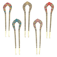 Pinzas para el cabello de metal atemporales, un regalo encantador para seres queridos, material de aleación exquisito con decoración de diamantes