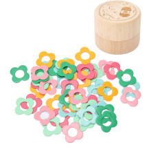 Aufbewahrungsbox aus Holz, Maschenmarkierer-Set, robust und einfach zu bedienen, vielseitiges Strickzubehör mit farbigen, blumenförmigen