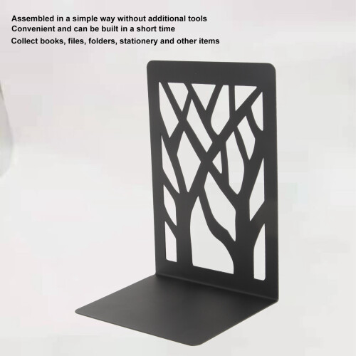4Pcs Metal Bookends Set, Simple Desk Book Storage Brackets 1
