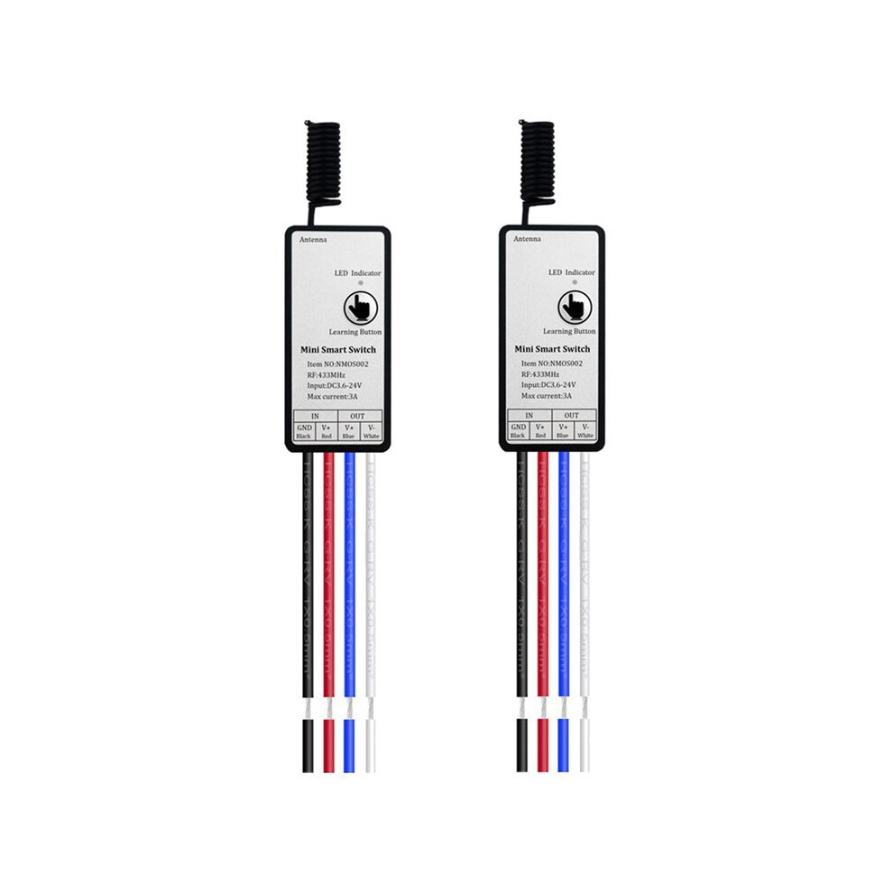 2X Wireless Remote Control Rf 433Mhz Relay Receiver 3.6V 6V 12V 1Ch Module For Led Lamp Diy Light 6033488658580