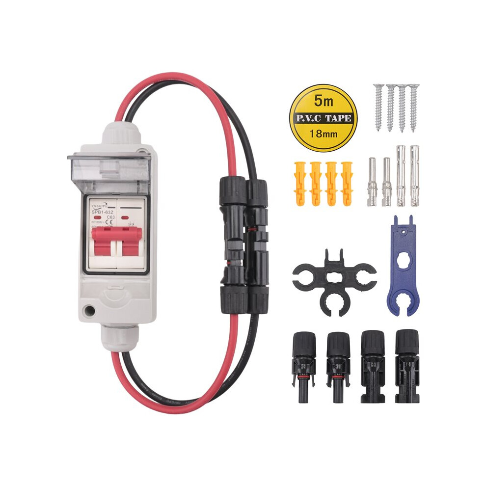 Solar Panel Disconnect 63A 1000V Breaker Box Pv Disconnect With Ip65 Waterproof Box 4711223838610