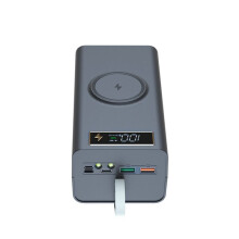 15W Draadloos Snel Opladen 21x18650 Powerbank-Hoes PD QC voor Telefoons Opladen Push-Pull DIY Mobiele Powerbank-Hoes Zwart