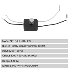 Eingebauter Dimmerschalter-Kombisatz, 120 V, Dreh-Dimmerschalter Als Ersatz für Tischlampen/Stehleuchten