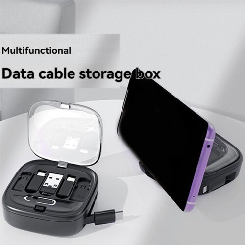 Multi-Function 60W Fast Charging Data Cable Storage Box for Universal Mobile Phone Holder Adapter 2