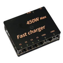 450W Six-Way High Power Simple CNC Quick Charge Indicator Shell Mechanical Style Fast Charging Desktop Charger A