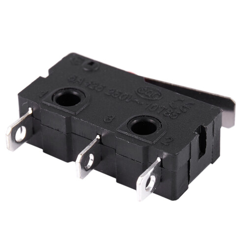 100Pcs AC 125V 250V 5A SPDT 3-Pin Momentary Plastic micro-Limit  Black+Silver 1