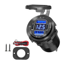 4 Port 12V USB Outlet Charger,Dual PD & QC Multiple USB Port for Car, USB C-Cigarette Lighter Replacement 12 Volt Socket