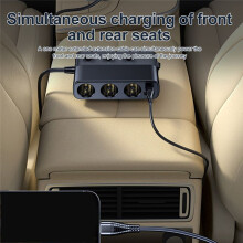 Car Charger Adapter 127W with PD QC3.0 USB & Type-C Splitter LED Display - Model C28