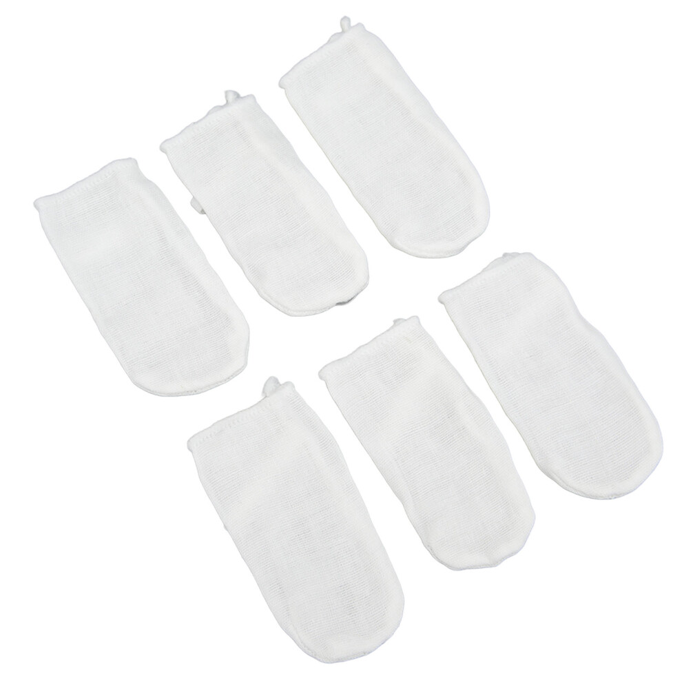 6pcs Baby Finger Gum Clean Gauze Ring Set for Teeth & Tongue