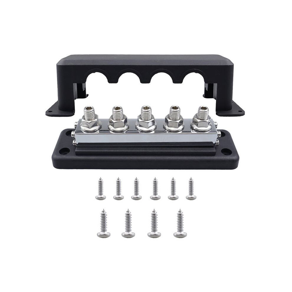 M10 Power Distribution Block Bus Bar 24V Buss Bar 600A Electrical Terminal Block For Truck Boat Car Rv Black 6031918791029