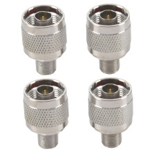 4 PZ N Tipo di Spina Maschio A F Femmina RF Connettore 'Adattatore Coassiale per L'Antenna Wireless, Argento