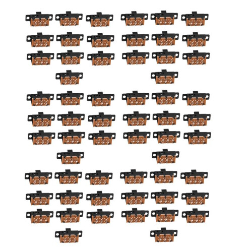 60Pcs High Knob 6 Pin 3 Position DPDT Panel Slide  0.5A 50V