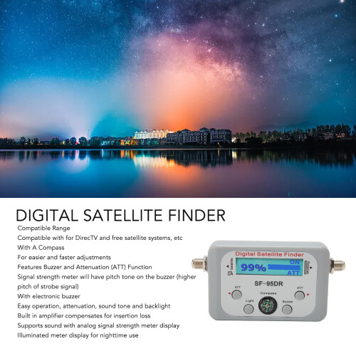 Satellite Signal Finder 950-2150MHz Compass Buzzer & ATT Function 2