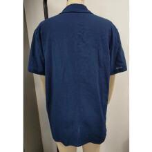 Men's Short Sleeve Cotton Shirt XXL Purplish Blue with Chest Pocket