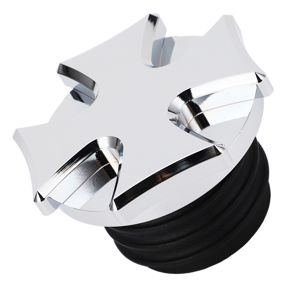 Motorcycle Gas Tank Vented Oil Cap Cnc Aluminum Replacement For Touring Silver 8101370325167