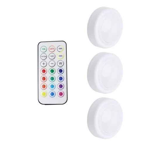 LED Puck Lights Dimmable Kitchen Closet Cabinet Light-White