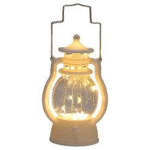 Battery Operated Vintage LED Lantern Outdoor Decoration-white