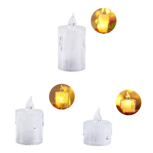 Bougies LED de forme ronde, 24 pièces,-Pas de base grande 1