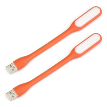 2 Pcs Mini USB LED Lamp Portable Small Night Light-Orange