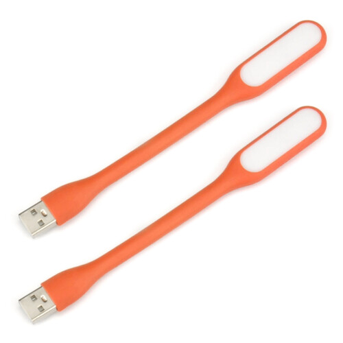 2 Pcs Mini USB LED Small Night Light for Laptop-Orange