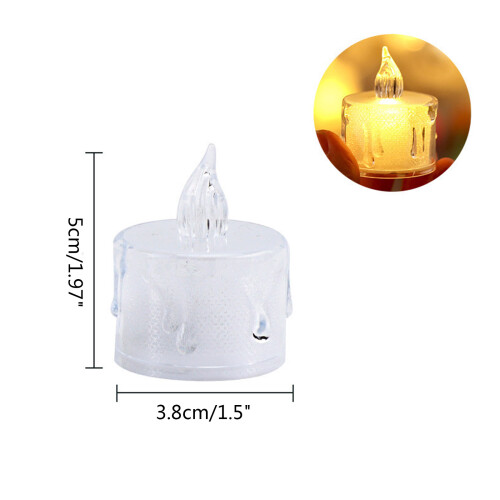 Bougies LED de forme ronde, 24 pièces,-Pas de base grande 2