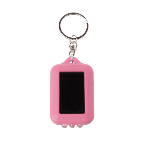 Solar-LED-Schlüsselanhänger-Taschenlampe,-Rosa