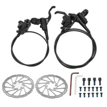 Hydraulic Disc Brake Set For Mountain Bikes, Front Rear Disc Brake Kit With Dual Piston Drive And Heat Dissipation Waterproof Aluminum Alloy Calipers,